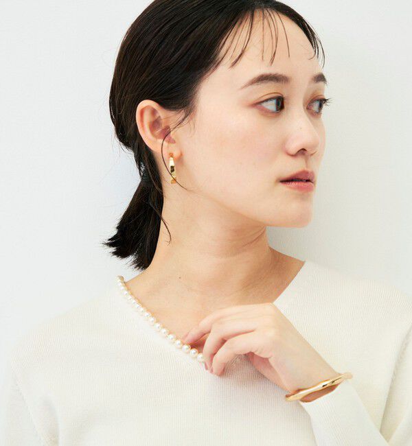 NOLLEY'S sophi「【WEB限定】《手洗い可能》片衿パール総針Vネックプルオーバー」|ニット・セーター|