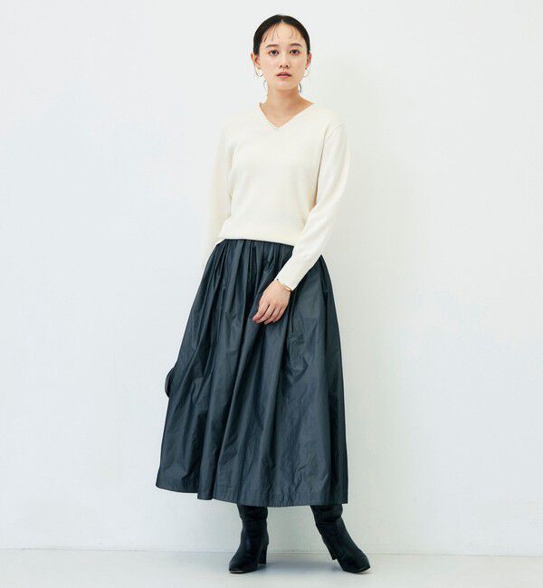 NOLLEY'S sophi「【WEB限定】《手洗い可能》片衿パール総針Vネックプルオーバー」|ニット・セーター|