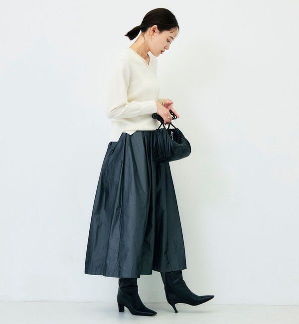 NOLLEY'S sophi「【WEB限定】《手洗い可能》片衿パール総針Vネックプルオーバー」|ニット・セーター|