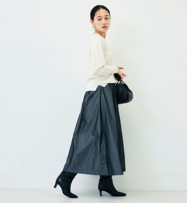 NOLLEY'S sophi「【WEB限定】《手洗い可能》片衿パール総針Vネックプルオーバー」|ニット・セーター|