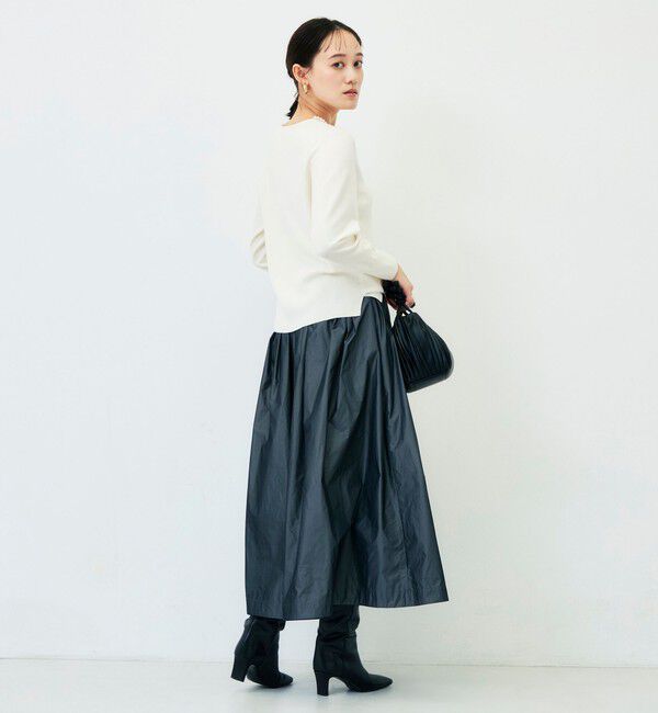 NOLLEY'S sophi「【WEB限定】《手洗い可能》片衿パール総針Vネックプルオーバー」|ニット・セーター|