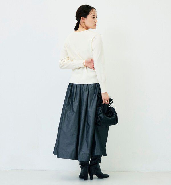 NOLLEY'S sophi「【WEB限定】《手洗い可能》片衿パール総針Vネックプルオーバー」|ニット・セーター|