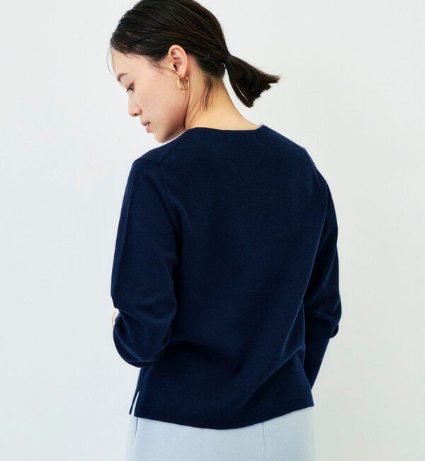 NOLLEY'S sophi「【WEB限定】《手洗い可能》片衿パール総針Vネックプルオーバー」|ニット・セーター|