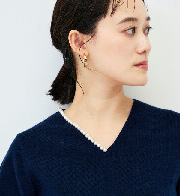 NOLLEY'S sophi「【WEB限定】《手洗い可能》片衿パール総針Vネックプルオーバー」|ニット・セーター|