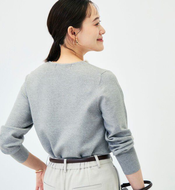 NOLLEY'S sophi「【WEB限定】《手洗い可能》片衿パール総針Vネックプルオーバー」|ニット・セーター|