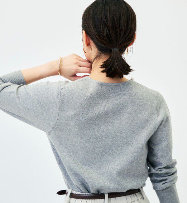 NOLLEY'S sophi「【WEB限定】《手洗い可能》片衿パール総針Vネックプルオーバー」|ニット・セーター|