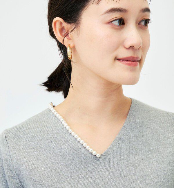 NOLLEY'S sophi「【WEB限定】《手洗い可能》片衿パール総針Vネックプルオーバー」|ニット・セーター|