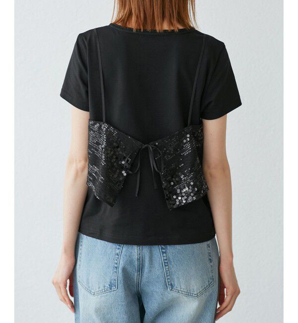 Rope&rsquo;Picnic「スパンコールビスチェ付きカットトップス」|Tシャツ・カットソー|