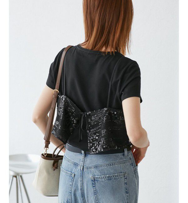 Rope&rsquo;Picnic「スパンコールビスチェ付きカットトップス」|Tシャツ・カットソー|