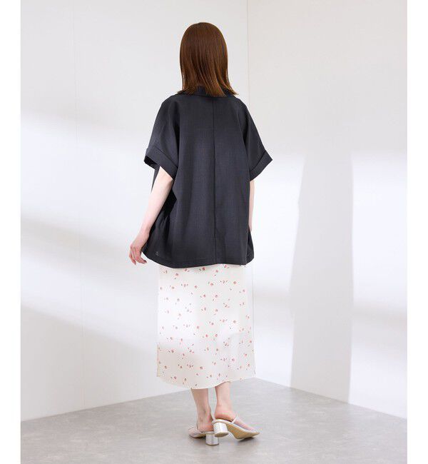 Rope&rsquo;Picnic「【接触冷感・UVカット・速乾】【リネンライク・シリーズ】シアーハーフスリーブジャケット/セットアップ」|テーラードジャケット|