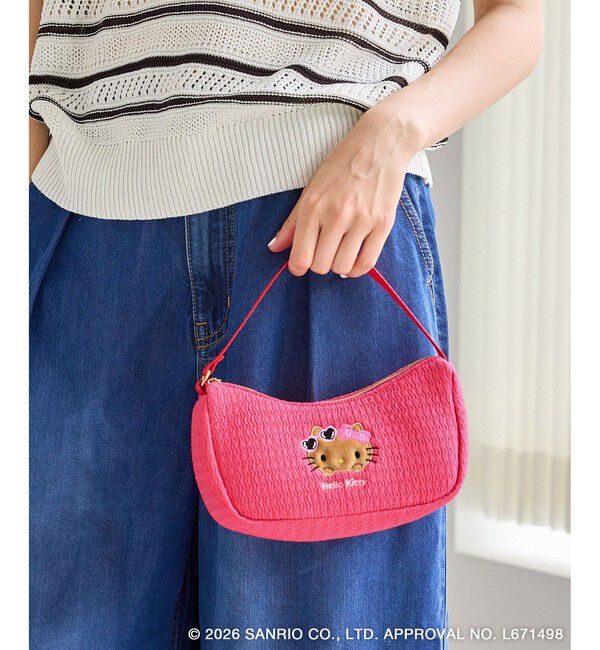ROPE PICNIC PASSAGE「【サンリオキャラクターズ&times;ROPE' PICNIC】日焼けデザイン ハンドストラップ付き刺繍ポーチ」|ポーチ|