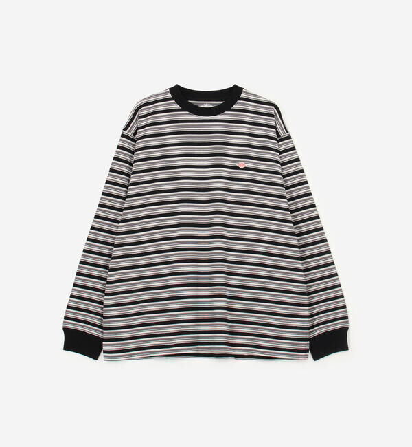 DANTON「DANTON | クルーネック 長袖ボーダーTシャツ MEN」|Tシャツ・カットソー|BLACK系2
