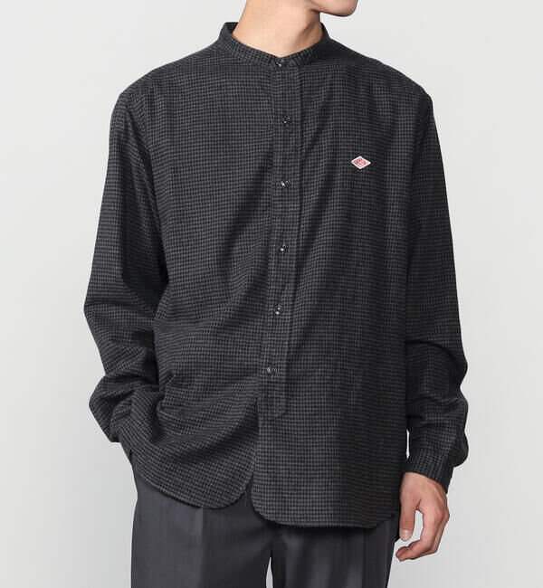DANTON「DANTON | コットンフランネル バンドカラーシャツ CHECK MEN」|シャツ・ブラウス|
