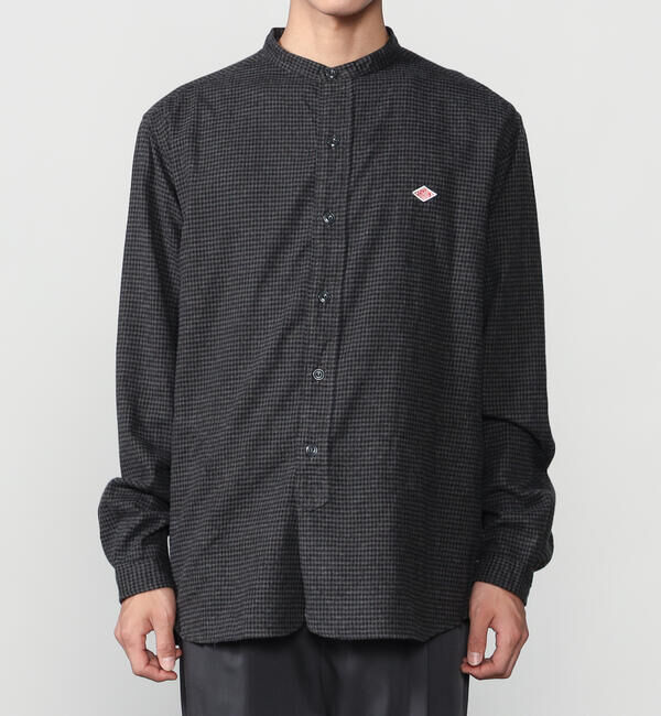 DANTON「DANTON | コットンフランネル バンドカラーシャツ CHECK MEN」|シャツ・ブラウス|