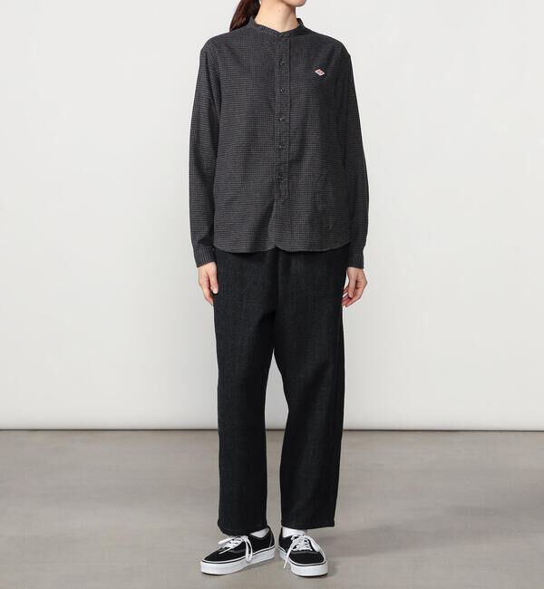 DANTON「DANTON | コットンフランネル バンドカラーシャツ CHECK WOMEN」|シャツ・ブラウス|