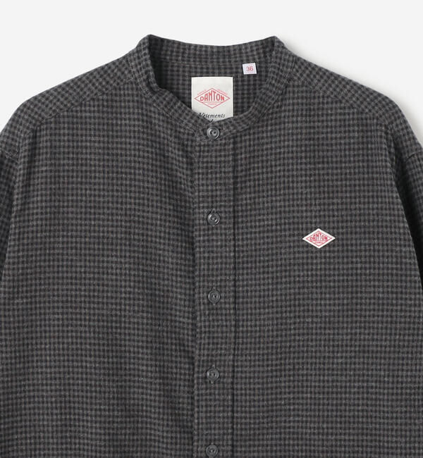 DANTON「DANTON | コットンフランネル バンドカラーシャツ CHECK WOMEN」|シャツ・ブラウス|
