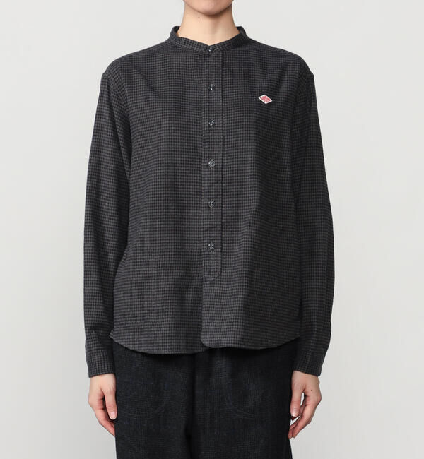 DANTON「DANTON | コットンフランネル バンドカラーシャツ CHECK WOMEN」|シャツ・ブラウス|
