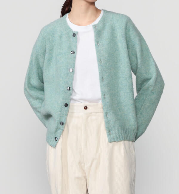 Morris & Sons「MORRIS & SONS | ブラッシュカーディガン WOMEN」|ニット・セーター|GREEN系1