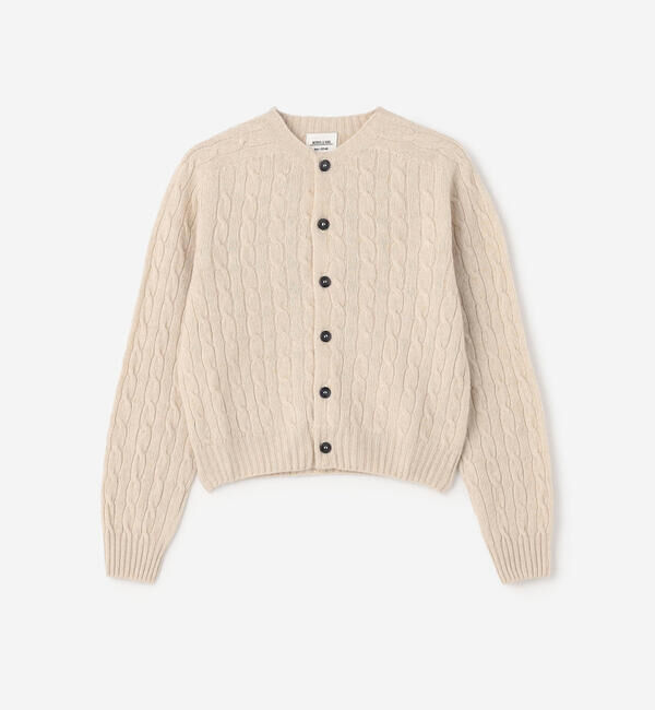 Morris & Sons「MORRIS & SONS | ジーロンラム ケーブルニットカーディガン WOMEN」|ニット・セーター|