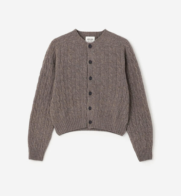 Morris & Sons「MORRIS & SONS | ジーロンラム ケーブルニットカーディガン WOMEN」|ニット・セーター|