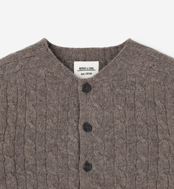 Morris & Sons「MORRIS & SONS | ジーロンラム ケーブルニットカーディガン WOMEN」|ニット・セーター|