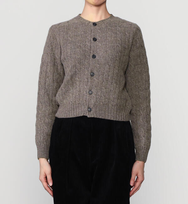 Morris & Sons「MORRIS & SONS | ジーロンラム ケーブルニットカーディガン WOMEN」|ニット・セーター|