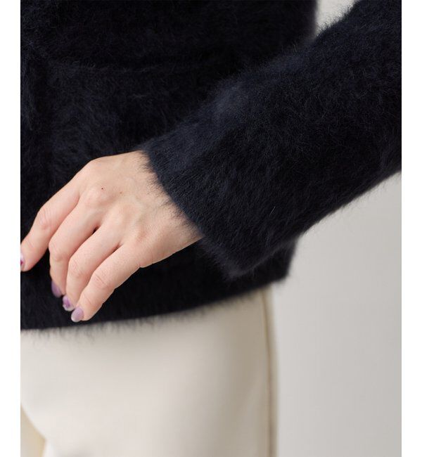  「カシミヤ混ファークルーネックニットジャケット〈WEB限定カラーあり〉」|ニット・セーター|