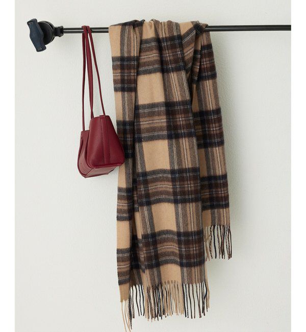  「カシミヤ大判チェックストール」|マフラー|