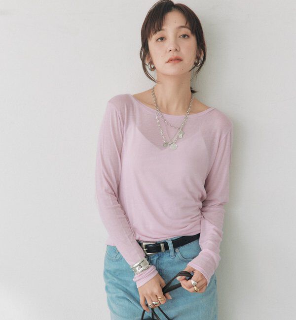  「シルクブレンドボートTee」|Tシャツ・カットソー|