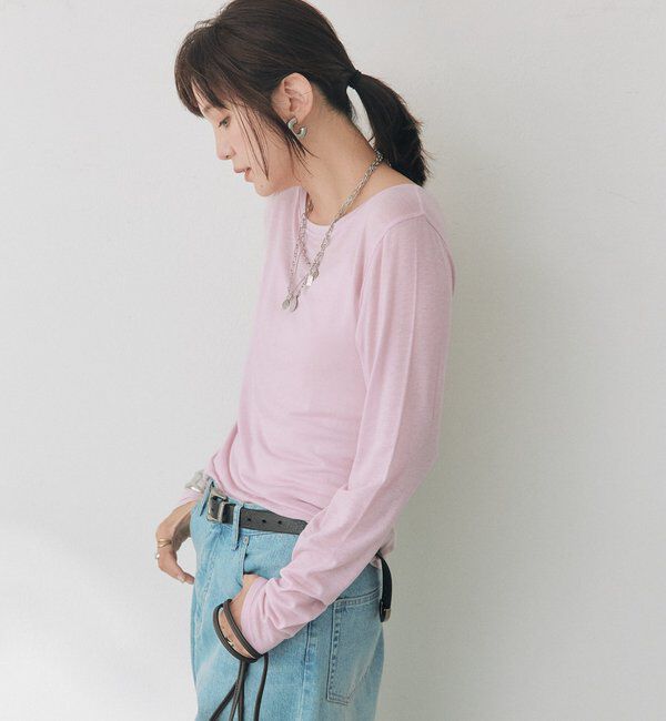  「シルクブレンドボートTee」|Tシャツ・カットソー|