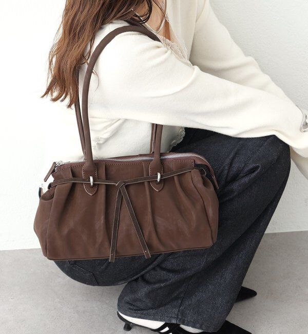  「ドロストリボンBAG」|トートバッグ|ブラウン