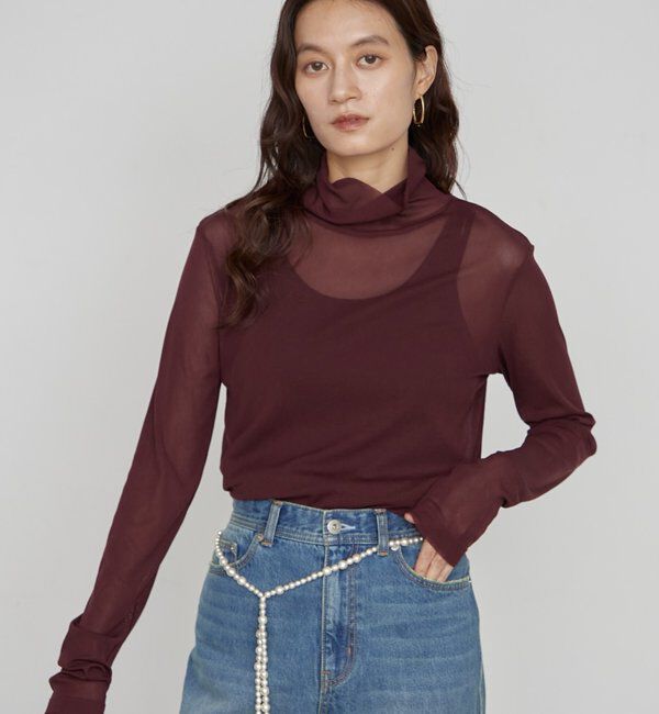  「《万能インナー》メッシュハイネックプルオーバー」|Tシャツ・カットソー|