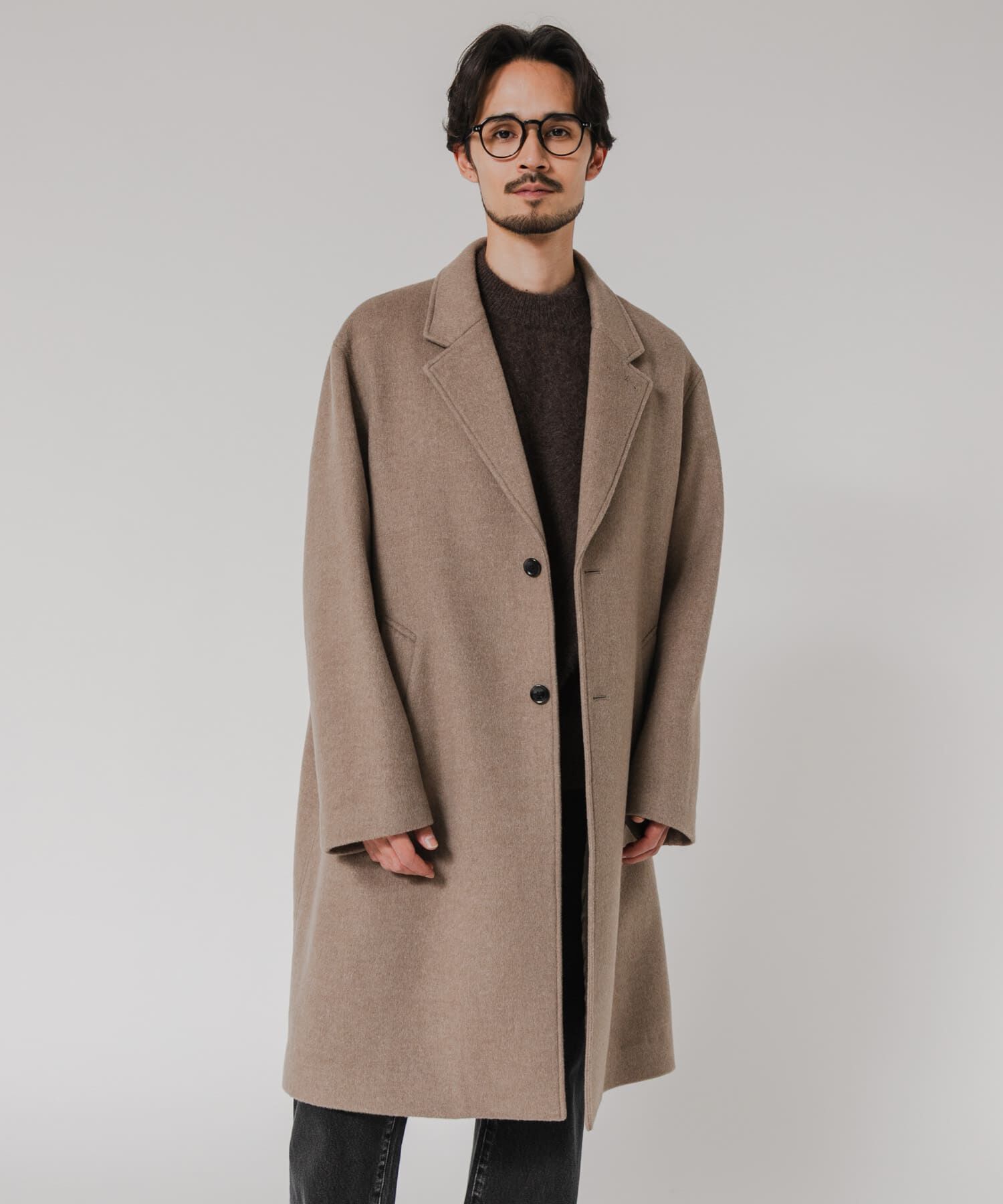 URBAN RESEARCH「WOOL OVER CHESTER COAT」|チェスターコート|ベージュ系その他