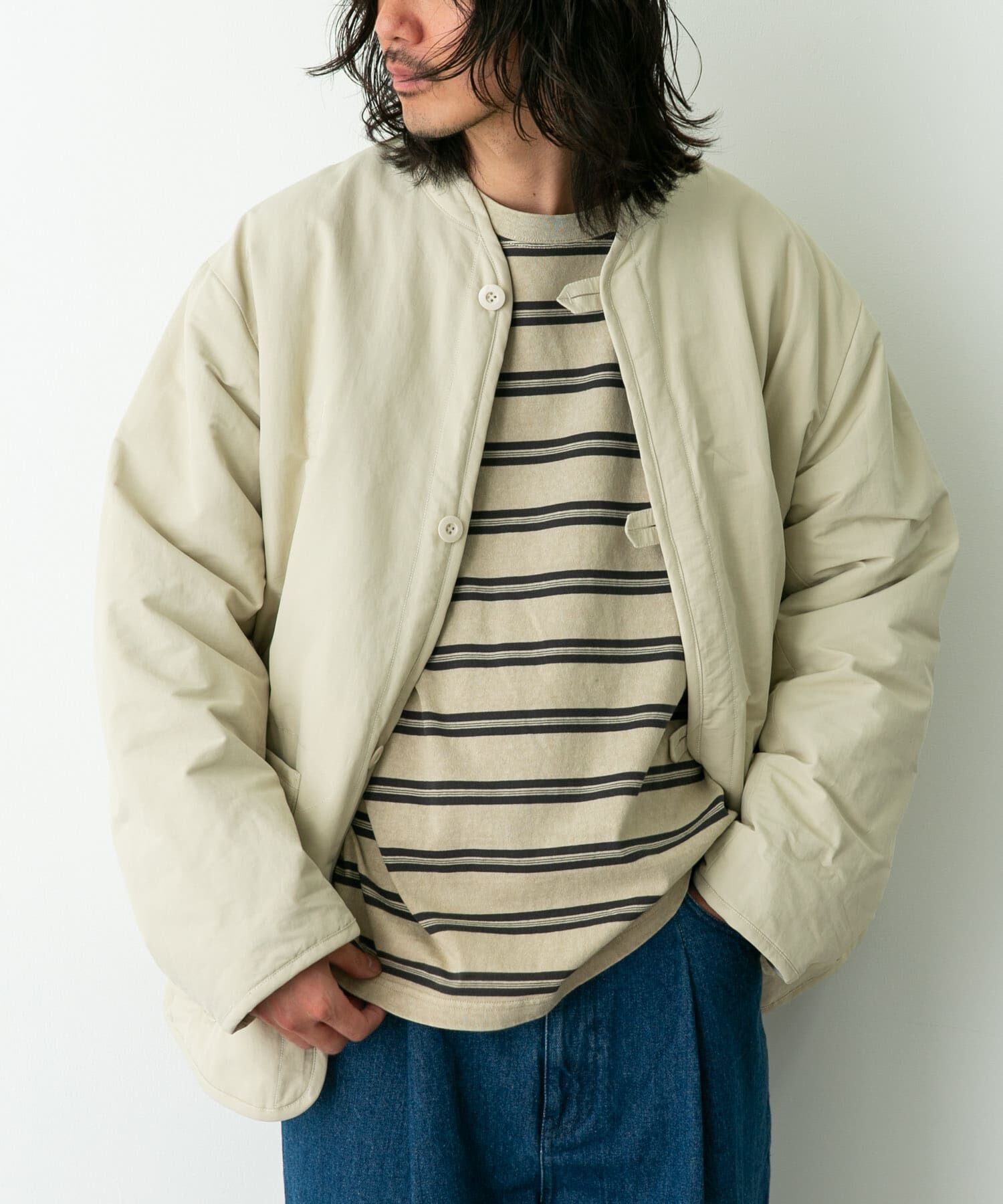 Sonny Label 「『別注』ARMY TWILL&times;Sonny Label　Reversible Jacket」|ノーカラーコート|