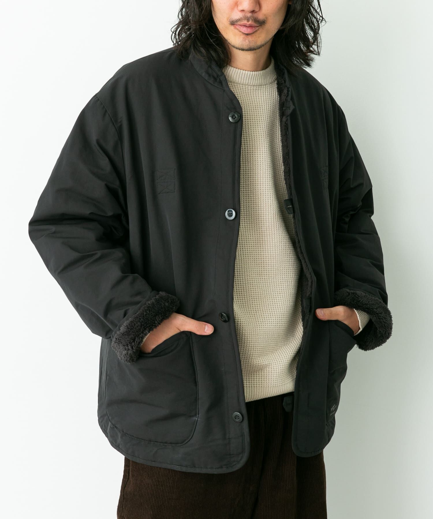 Sonny Label 「『別注』ARMY TWILL&times;Sonny Label　Reversible Jacket」|ノーカラーコート|