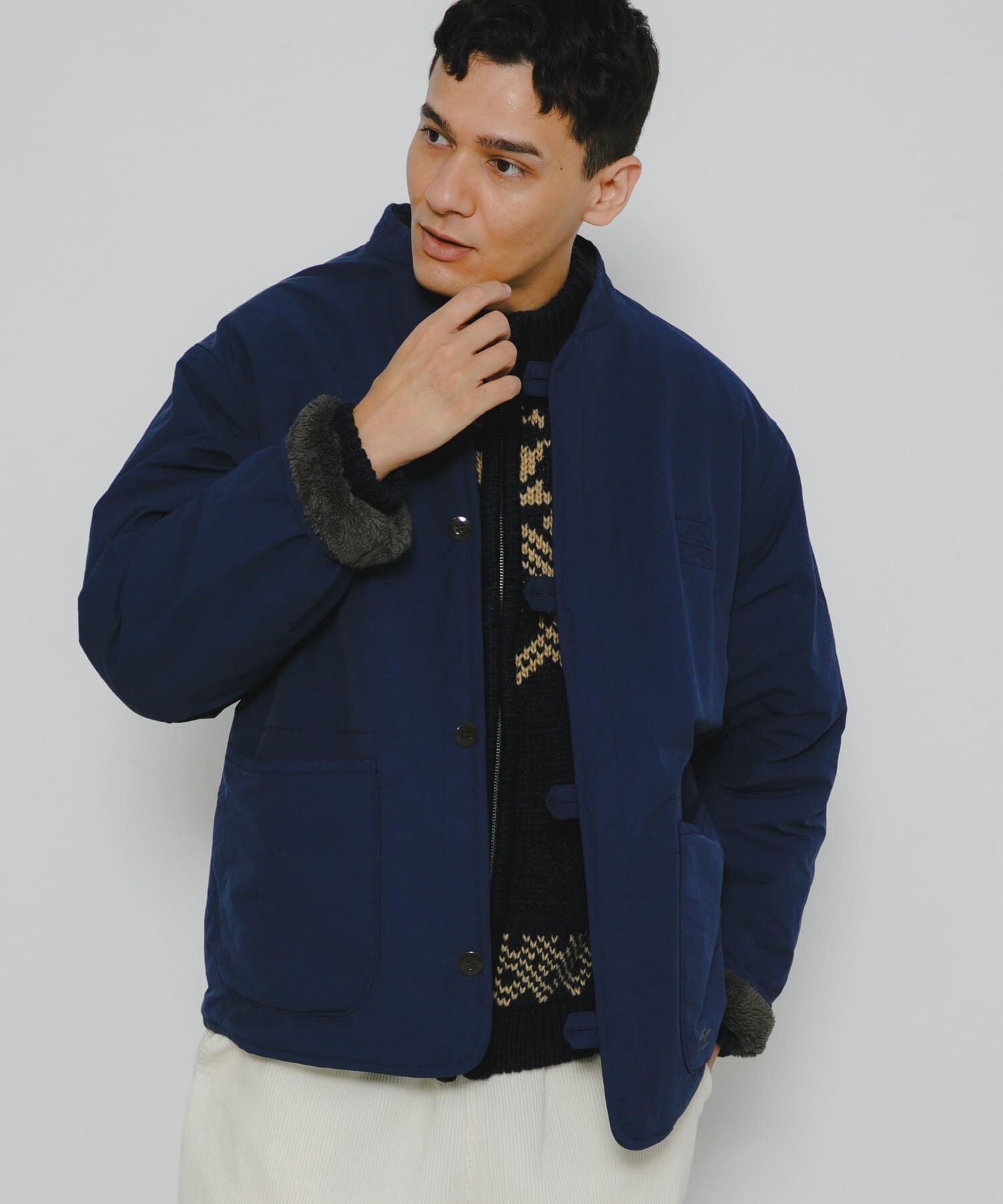 Sonny Label 「『別注』ARMY TWILL&times;Sonny Label　Reversible Jacket」|ノーカラーコート|