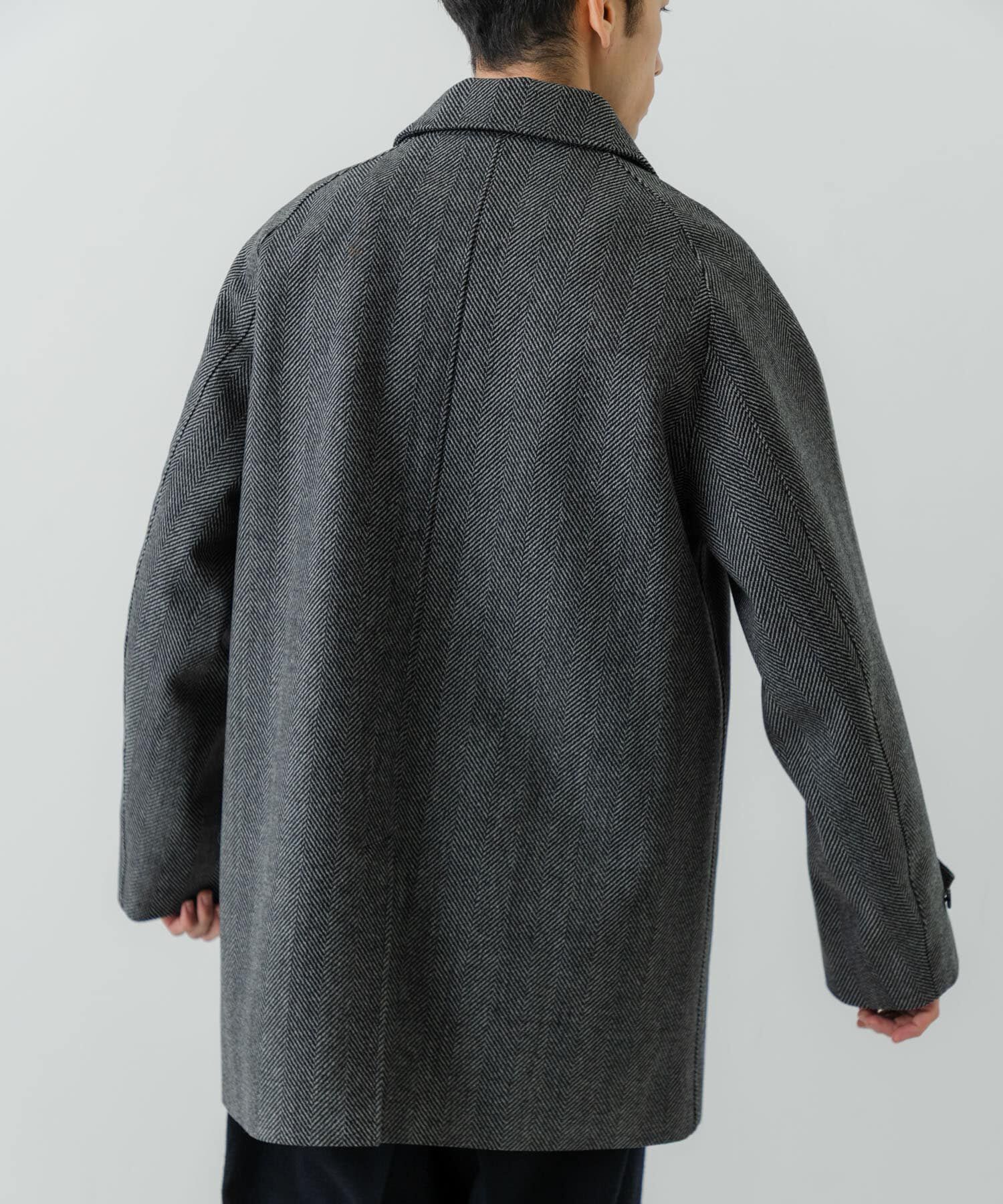 URBAN RESEARCH「WINDPROOF TWEED HALF COAT」|ノーカラーコート|