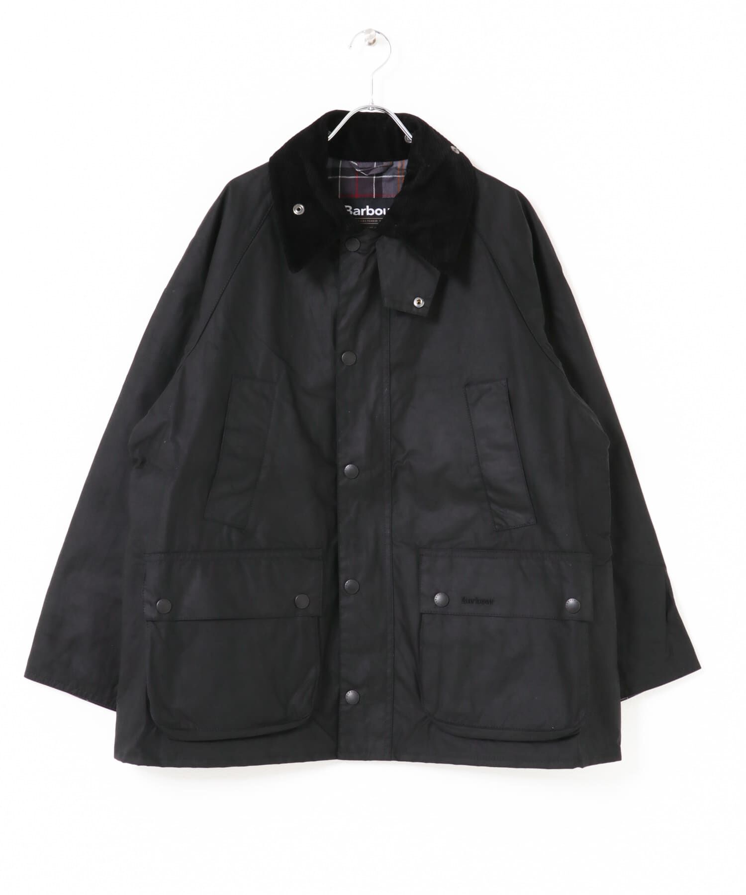 URBAN RESEARCH DOORS「Barbour　OS BEDALE WAX JACKET」|ノーカラーコート|ブラック
