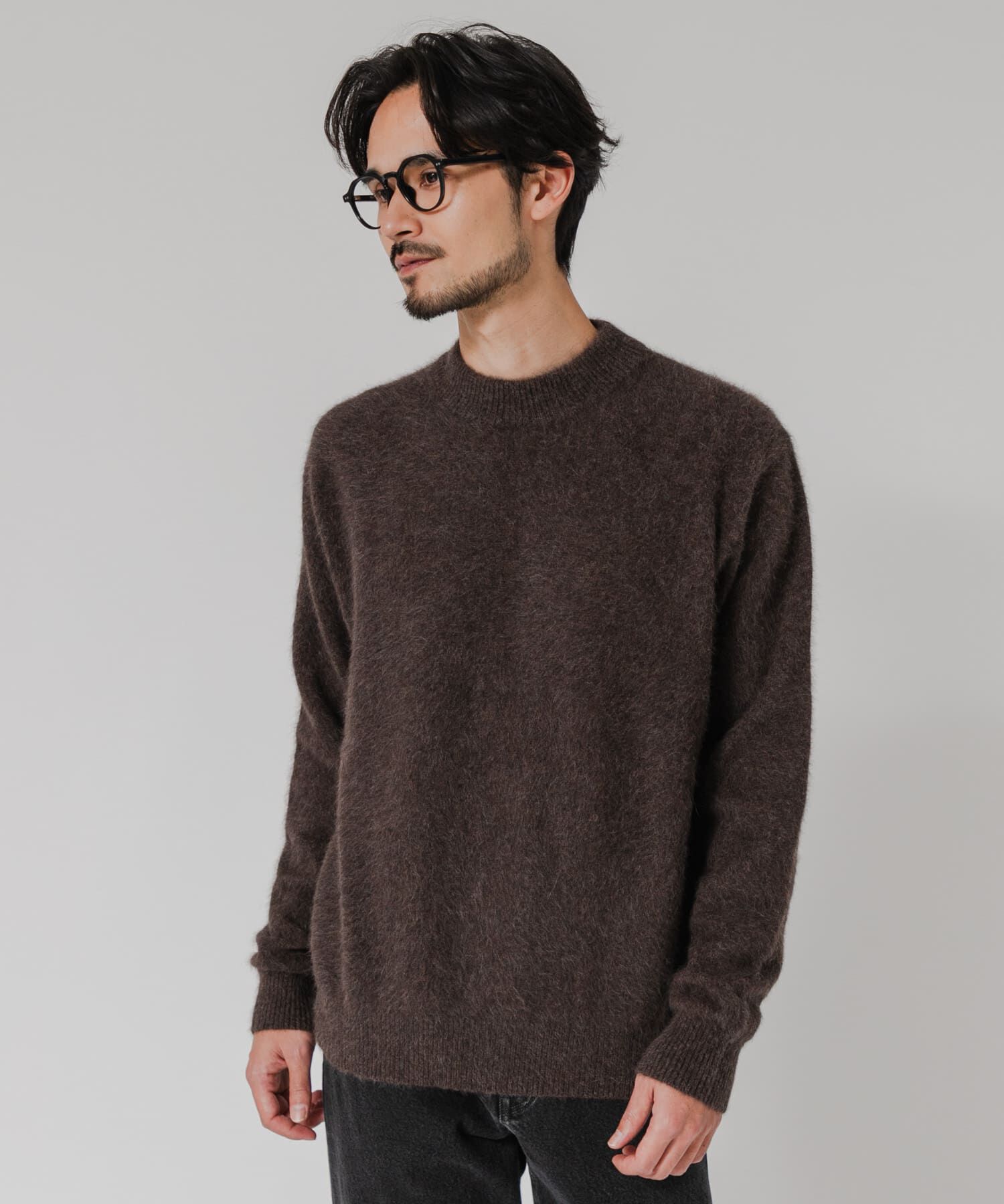URBAN RESEARCH「FOX CASHMERE CREW-NECK KNIT」|ニット・セーター|ブラウン