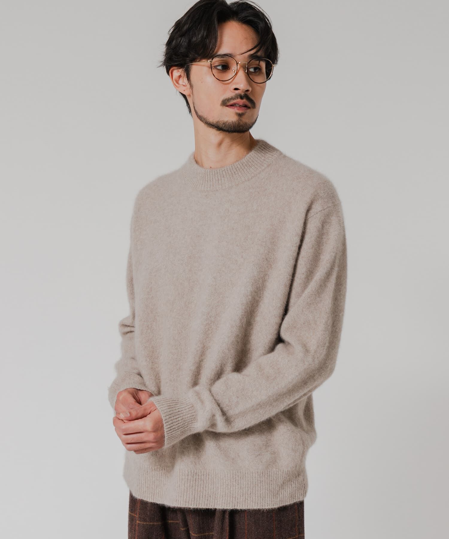 URBAN RESEARCH「FOX CASHMERE CREW-NECK KNIT」|ニット・セーター|ベージュ系その他