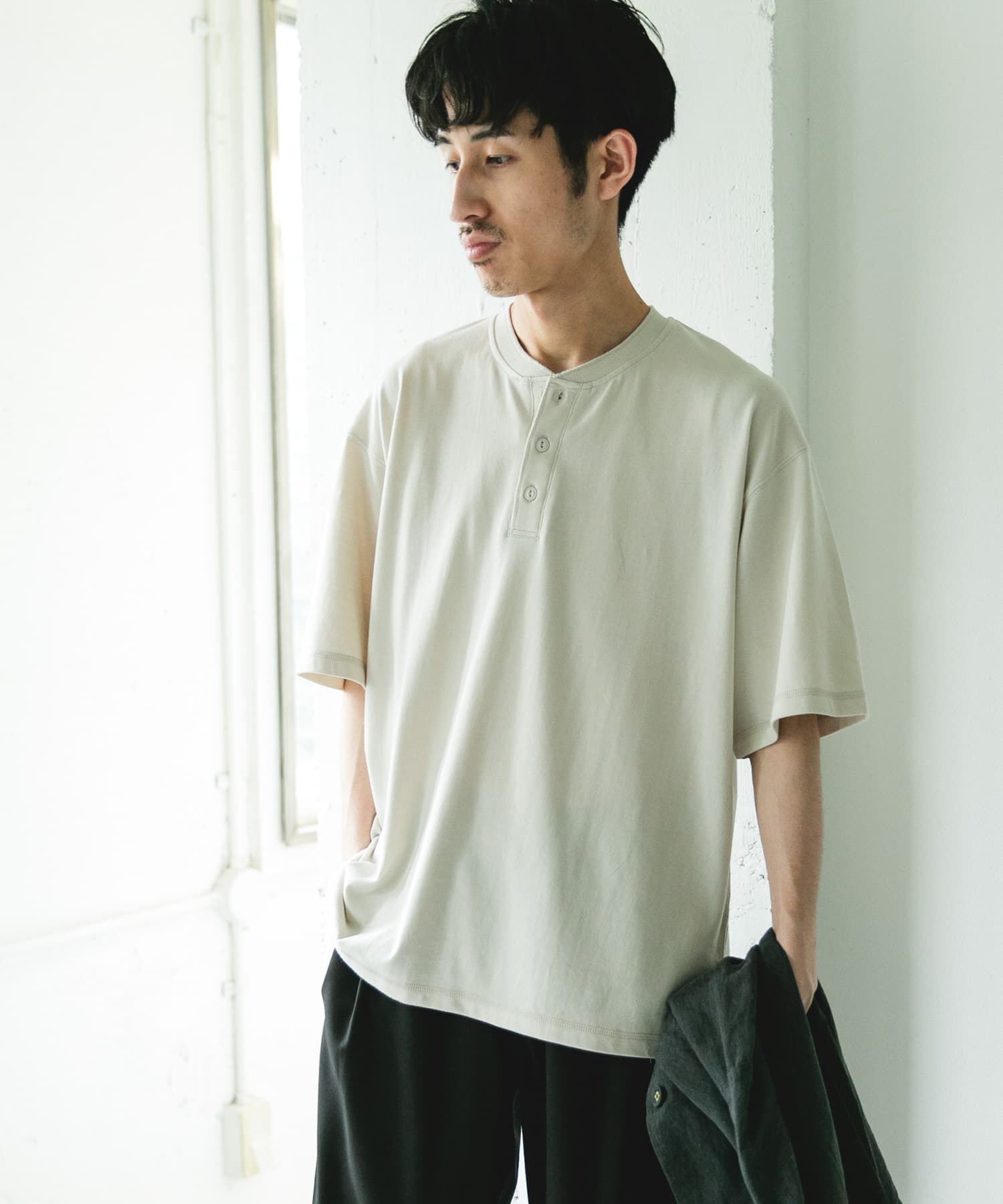 URBAN RESEARCH DOORS「TOMPKINS ヘンリーネック ショートスリーブ Tシャツ」|Tシャツ・カットソー|
