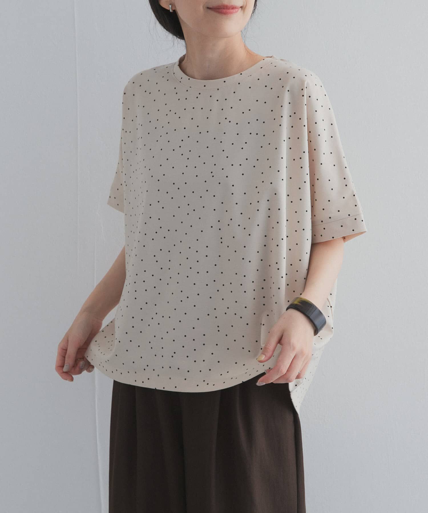 URBAN RESEARCH DOORS「ドットシルケットプルオーバー」|Tシャツ・カットソー|