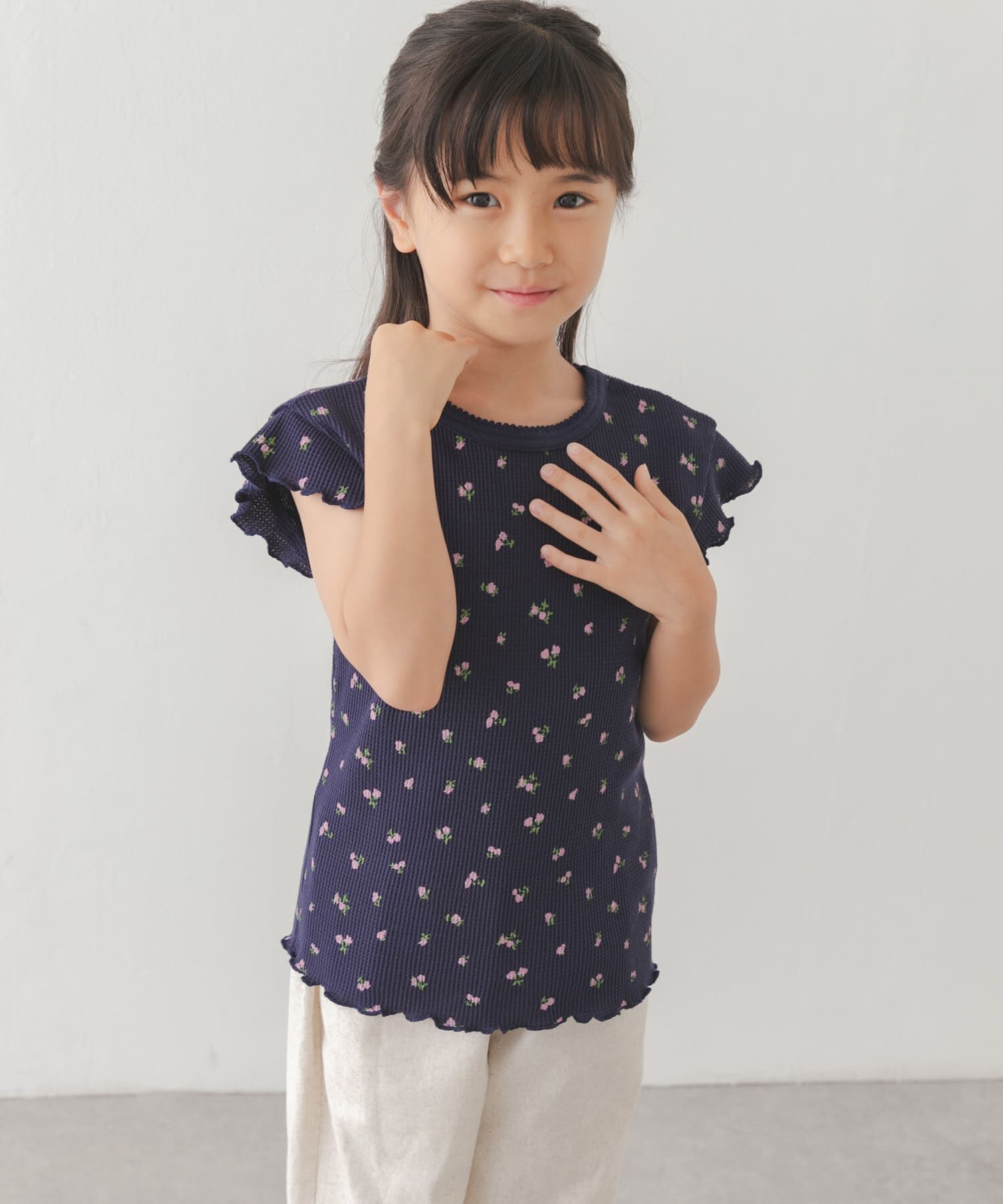 URBAN RESEARCH DOORS「花柄ワッフルフレンチフリルTシャツ(KIDS)」|その他|