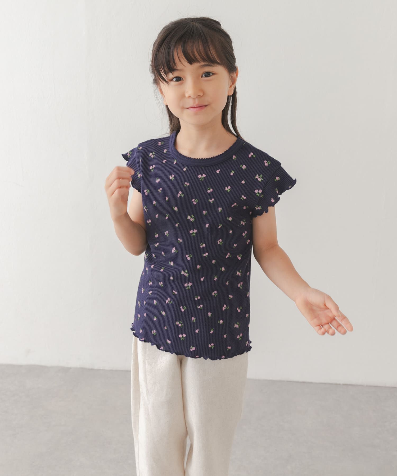 URBAN RESEARCH DOORS「花柄ワッフルフレンチフリルTシャツ(KIDS)」|その他|