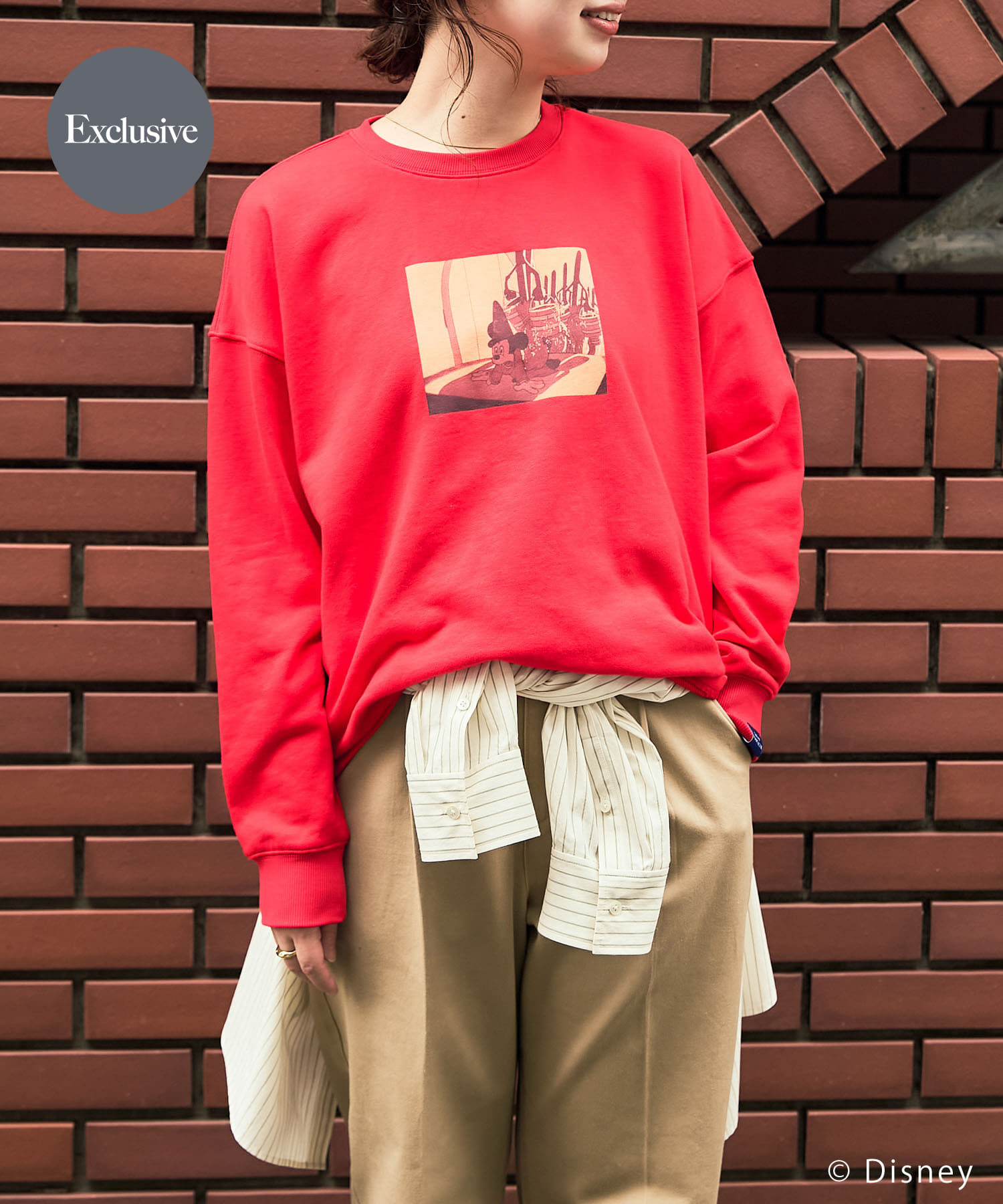 URBAN RESEARCH「別注/Disney/ビッグスウェット」|スウェット・ジャージ|レッド