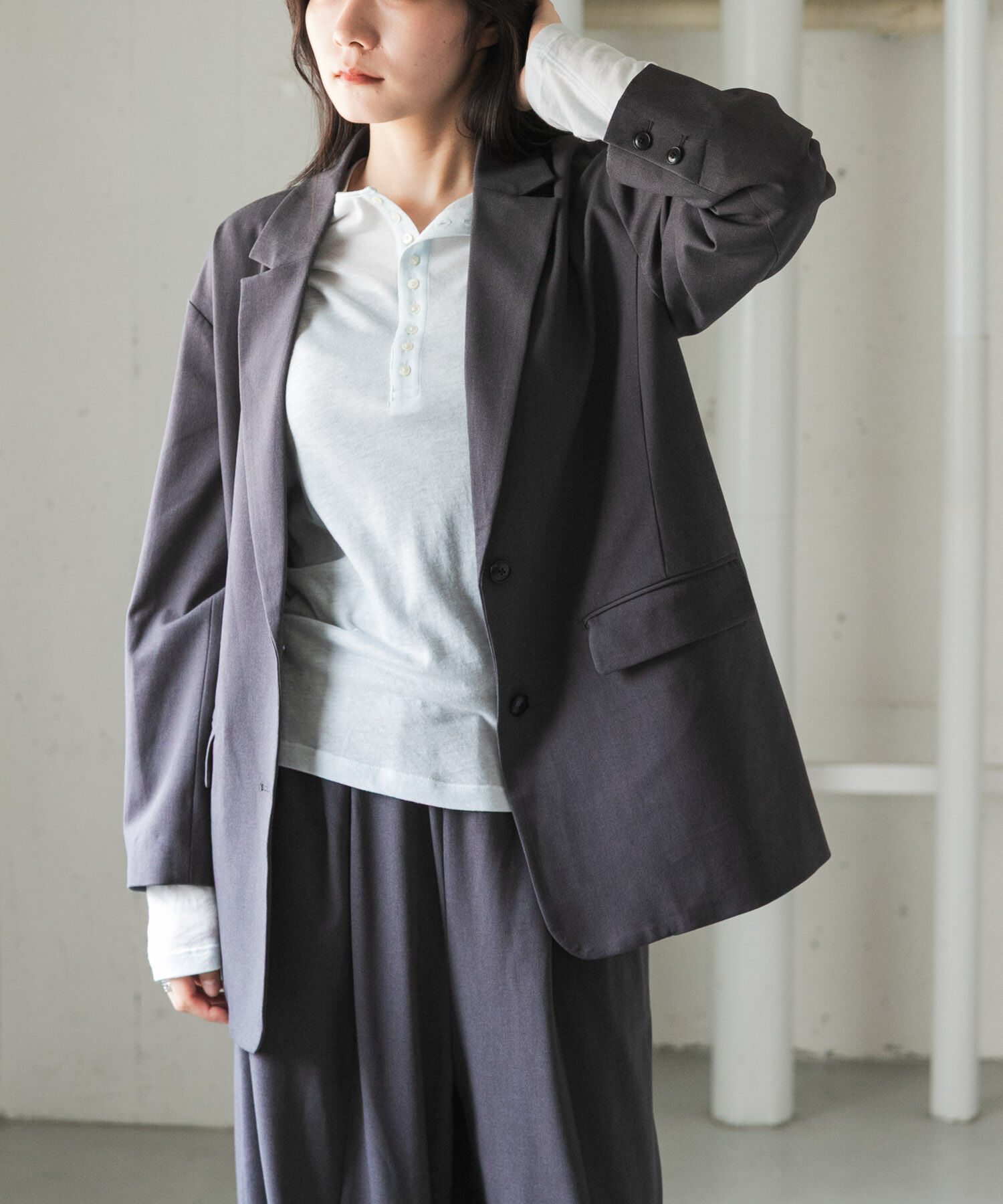 URBAN RESEARCH DOORS「FORK&SPOON　TRビッグジャケット」|その他|チャコールグレー