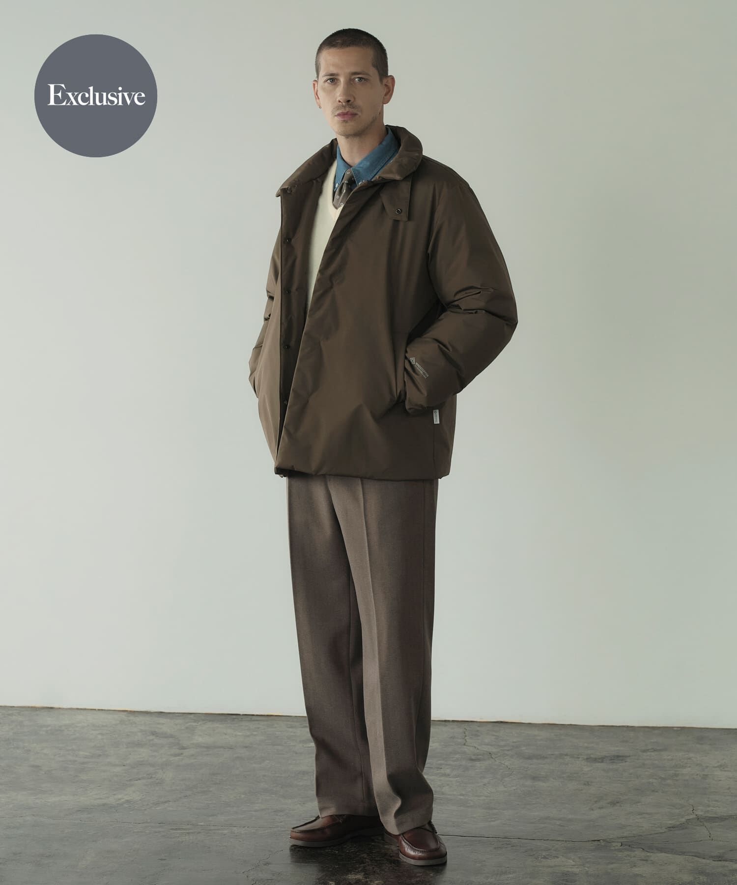 URBAN RESEARCH ROSSO「『別注』+phenix　WINDSTOPPER by GORE-TEX LABS スタンドダウンジャケット」|ダウン|ブラウン