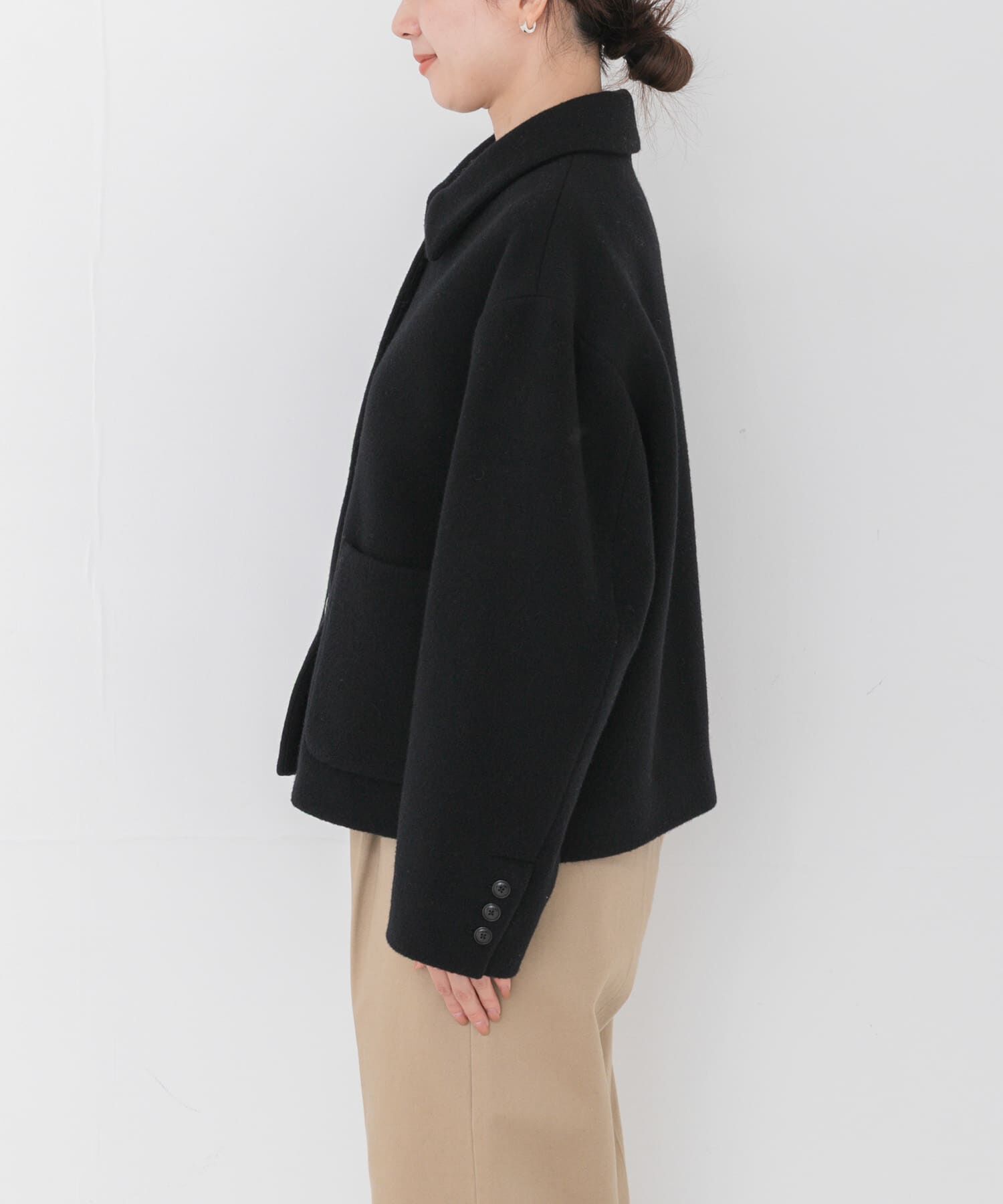 URBAN RESEARCH「ウールモッサショートコート」|ノーカラーコート|