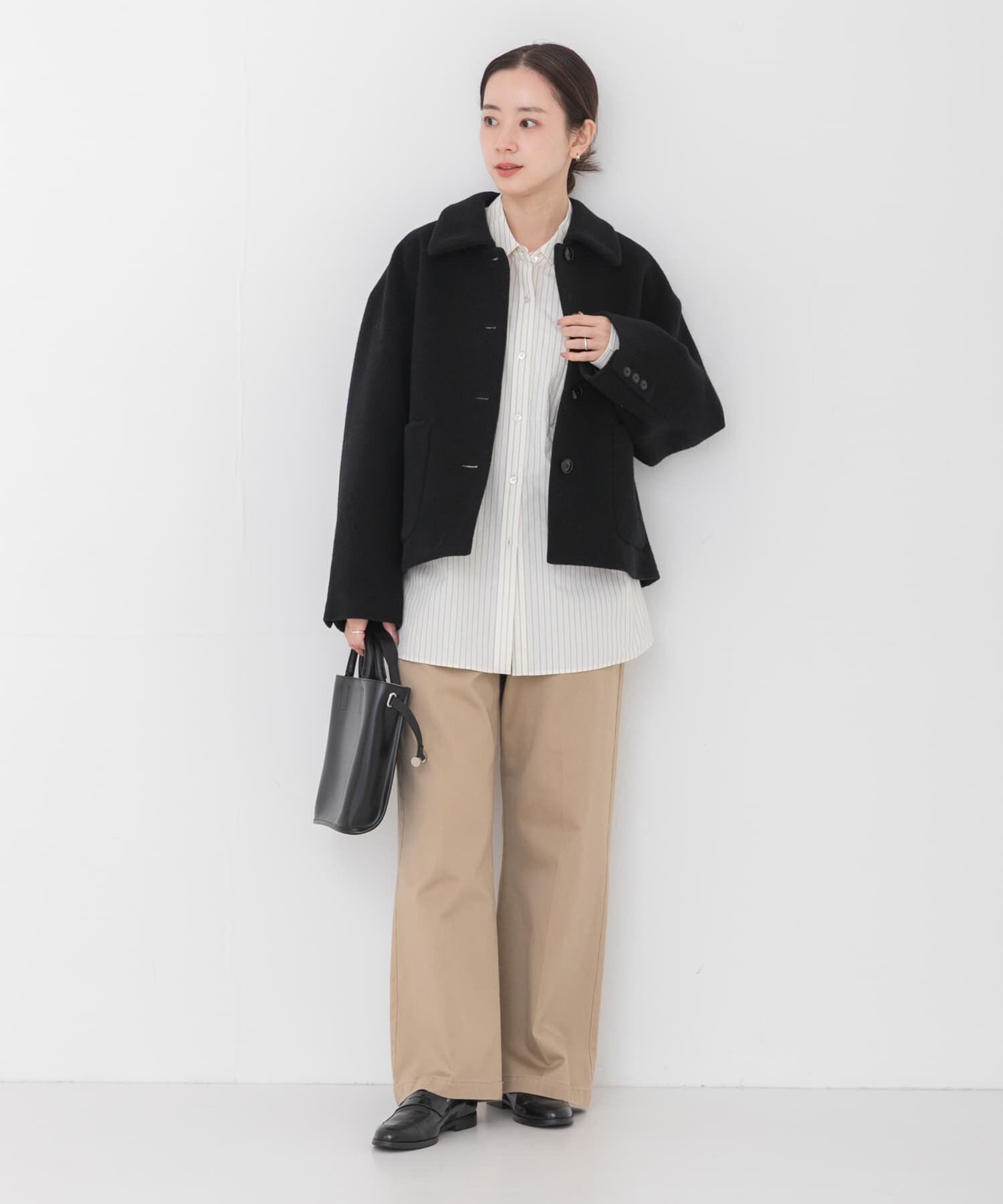 URBAN RESEARCH「ウールモッサショートコート」|ノーカラーコート|
