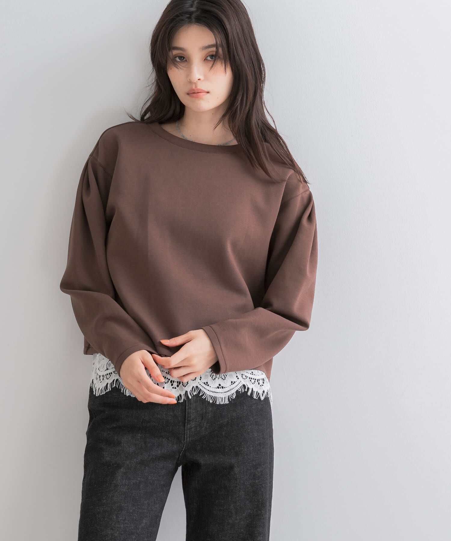 URBAN RESEARCH ROSSO「『WEB/一部店舗限定』レースドッキングスウェット」|スウェット・ジャージ|